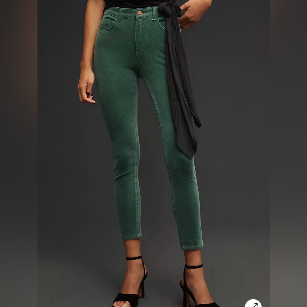 Pilcro Anthropologie Pants Womens Size 26 Green Corduroy High Rise Skinny